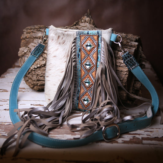 Teal Diamond Crossbody Purse