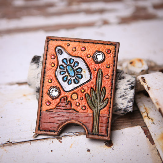 Desert Ear Tag Holder Wallet