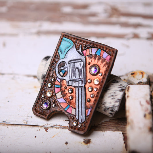 Turquoise Pistol Card Holder Wallet